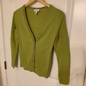 🟪 Ann Taylor Loft Chartreuse green cardigan